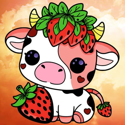 cute strawberry cow
