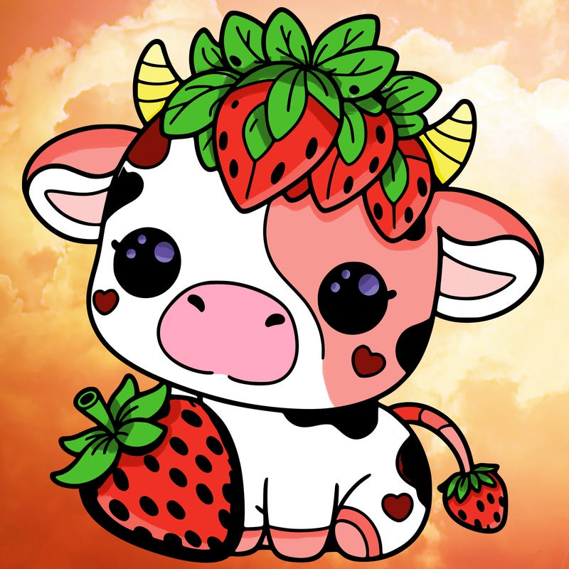 cute strawberry cow