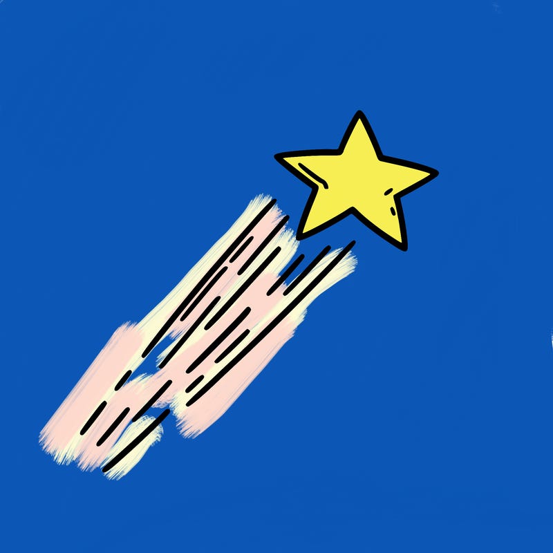 a shooting star in the sky