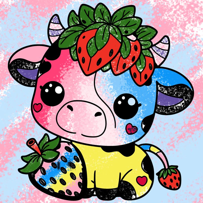 cute strawberry cow