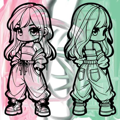 girl in crop top and baggy pants