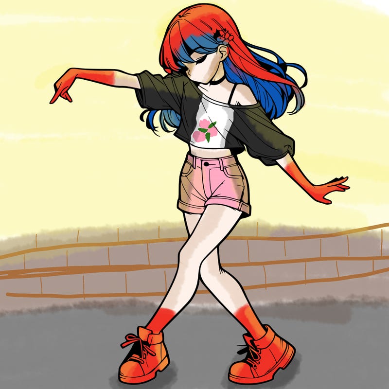 realistic girl danceing