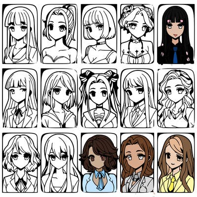 girls that look diffrent anime