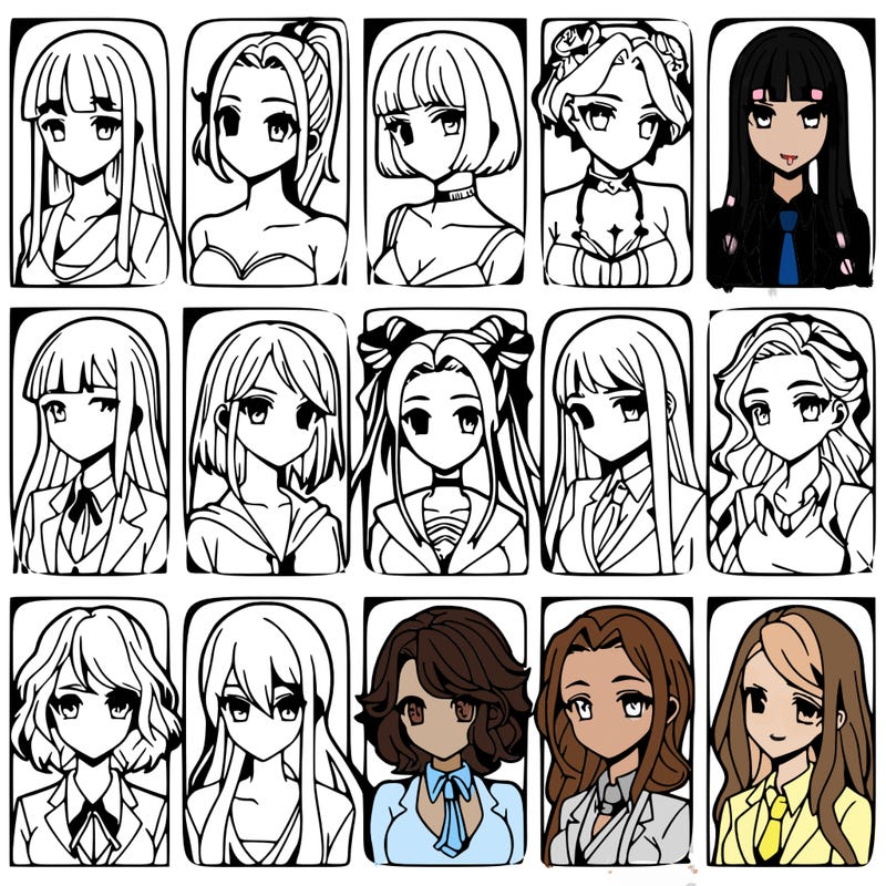 girls that look diffrent anime