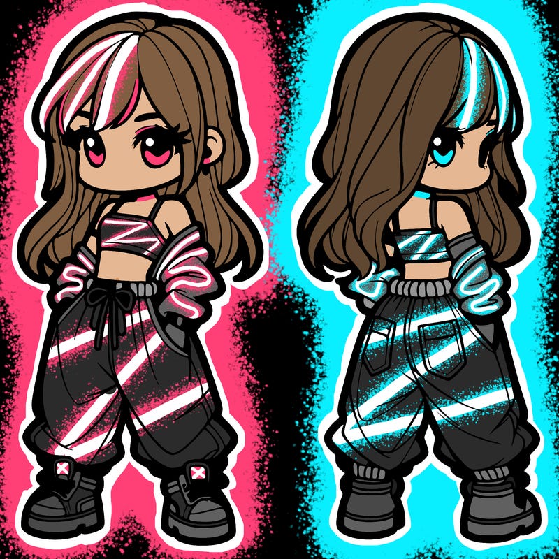 girl in crop top and baggy pants