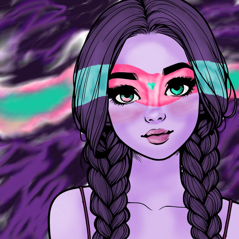 realistic girl with braids