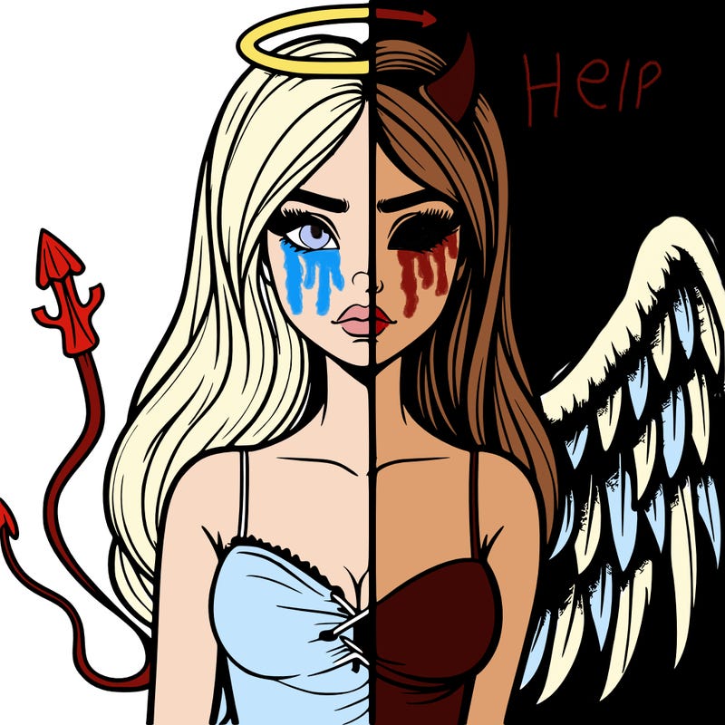 devil vs angel realistic girl