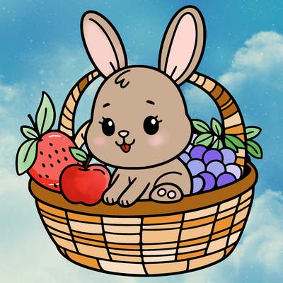 bunny in a fruit basket