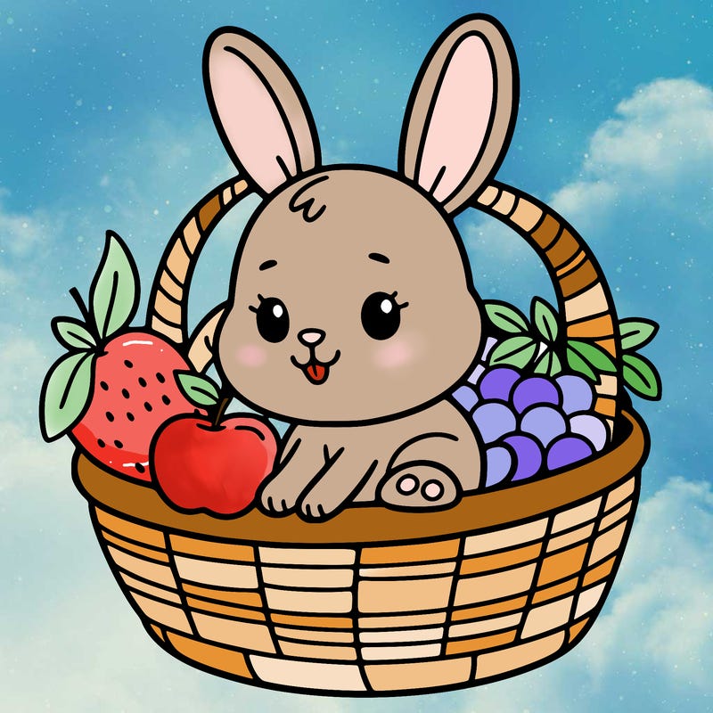 bunny in a fruit basket