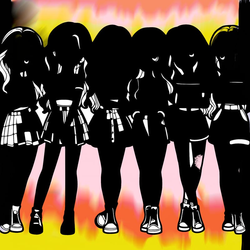 a group of girls realistic