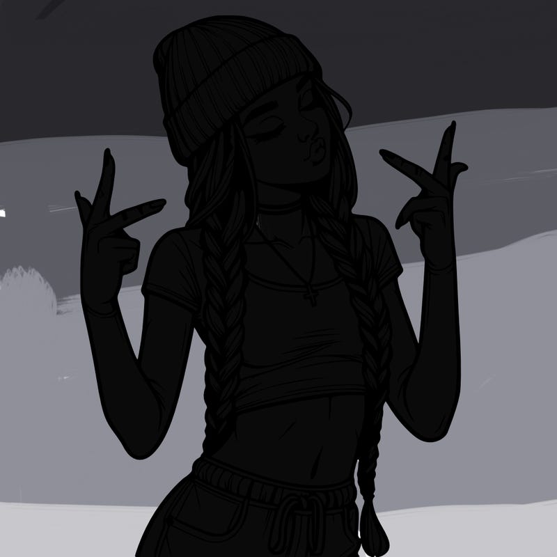 realistic teenage girl with braids and a beanie and crop top doing 🫶🏼