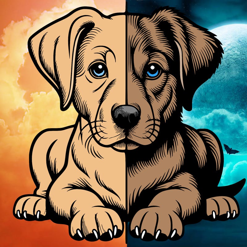 realistic dog split picture