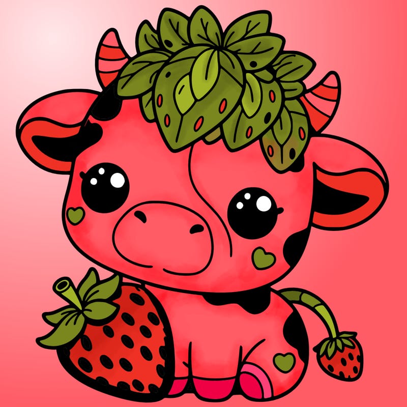 cute strawberry cow