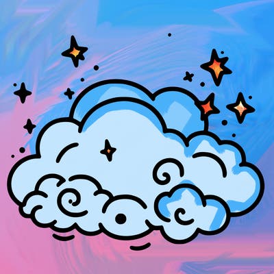 pink starry cloud sky