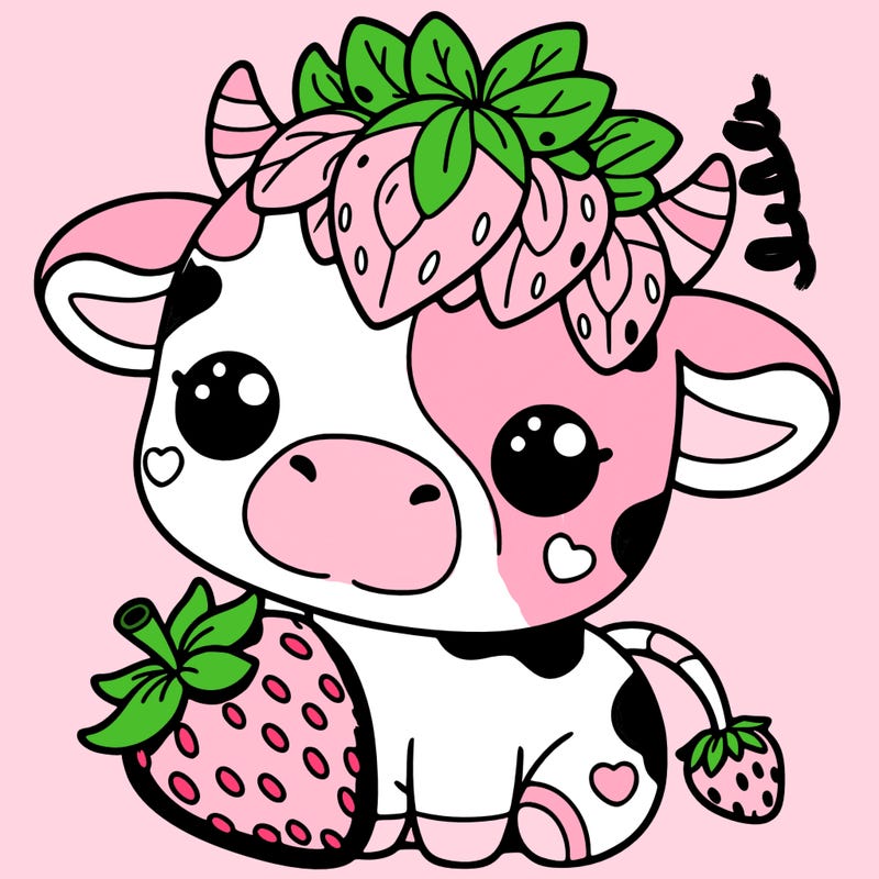 cute strawberry cow