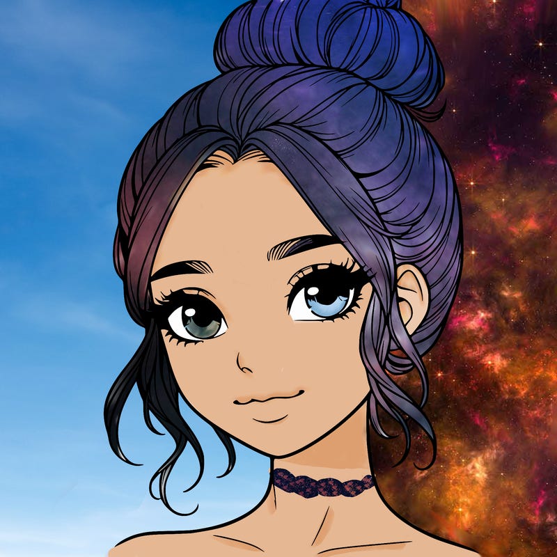 realistic pretty girl with hair in bun