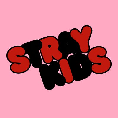 bubble letters saying stray kids