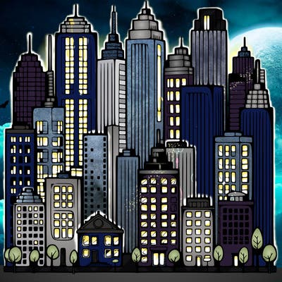 a city with skyscrapers