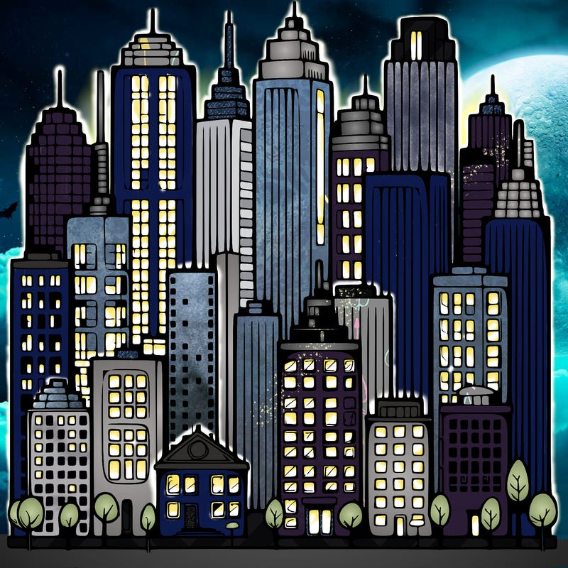 a city with skyscrapers