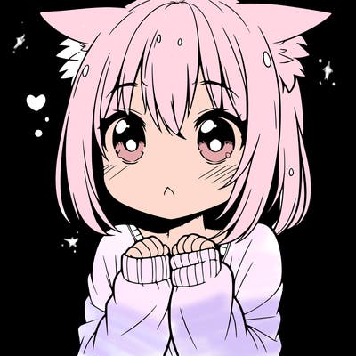shy anime catgirl