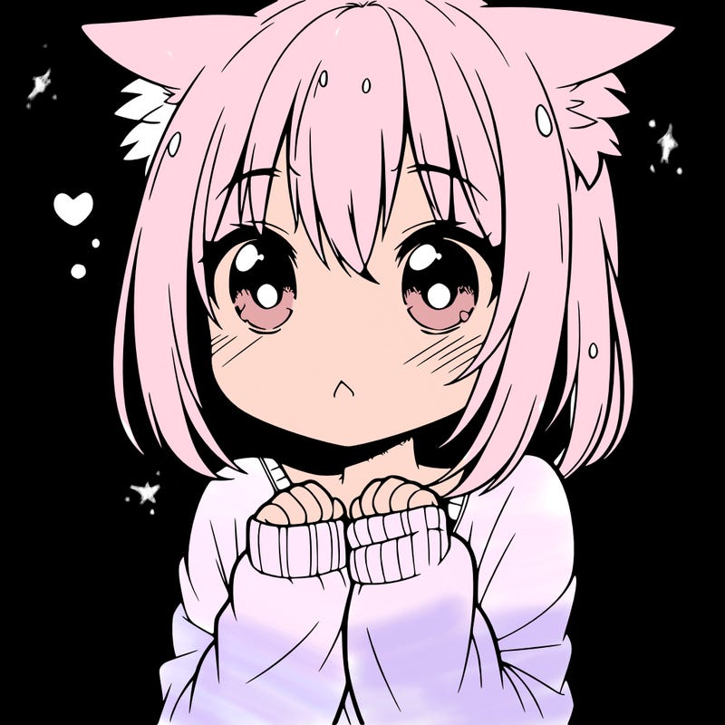 shy anime catgirl