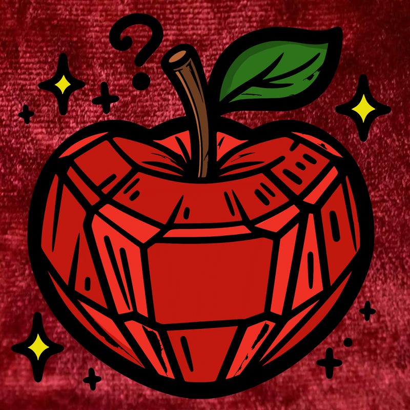 very shiny crystal apple