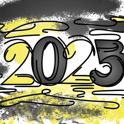 one line scrawled numbers sketch design “2025”