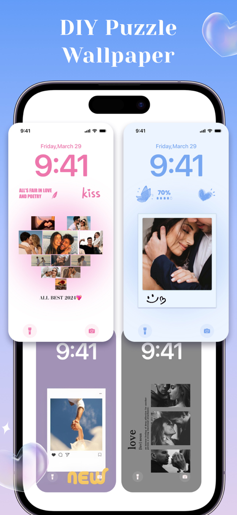 Color Themes: App Icons,Widget - Thèmes d'écran de verrouillage iPhone esthétiques avec des fonds d'écran collage photo puzzle DIY et des widgets personnalisés