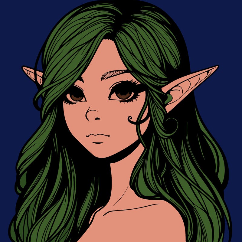 elf girl realistic dark fantasy