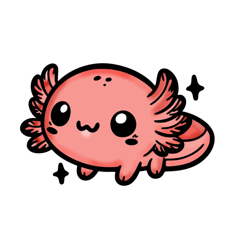 cute easy baby axolotl