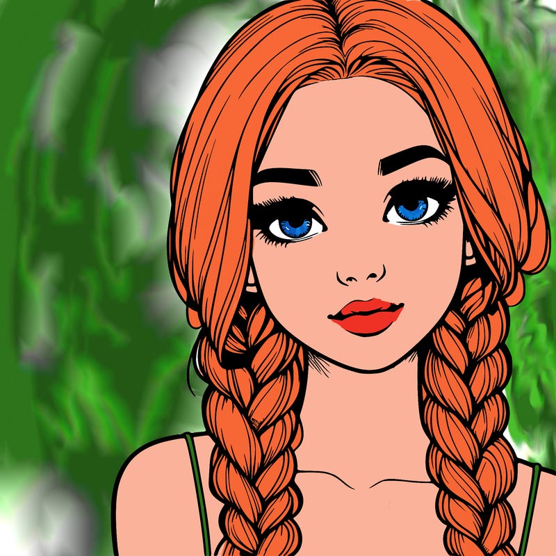 realistic girl with braids