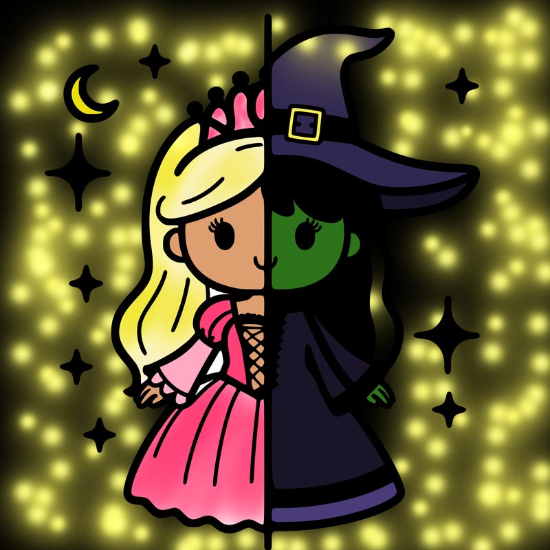 split princess and witch