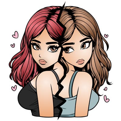 realistic girl split