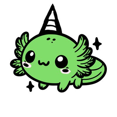 cute easy baby axolotl