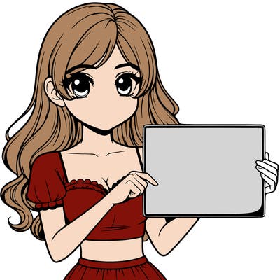 realistic pretty girl holding blank sign