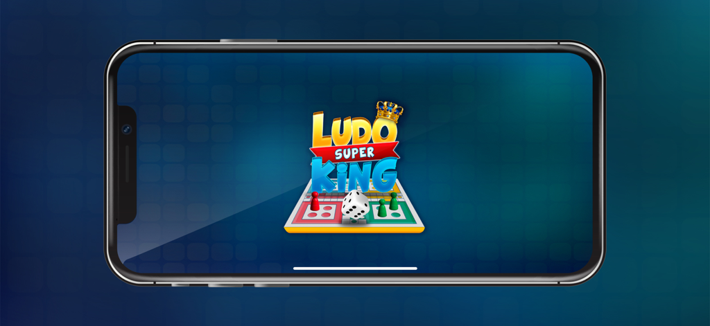 Ludo Super Kings - Ludo Super Kings board game splash screen on an iPhone