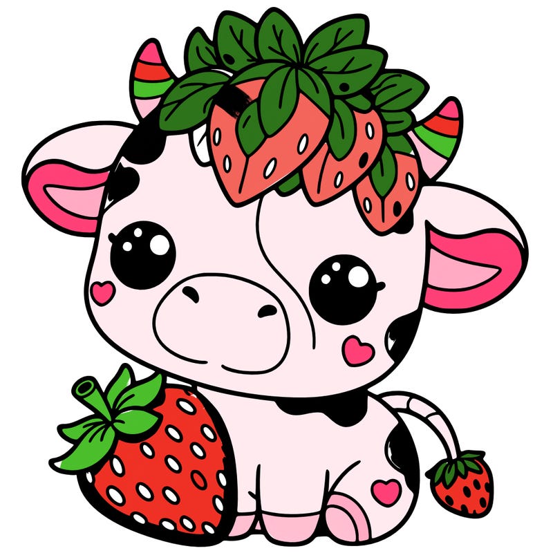 cute strawberry cow