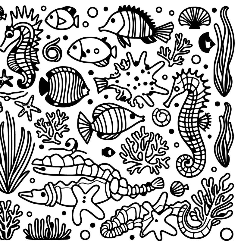sea life but easy art