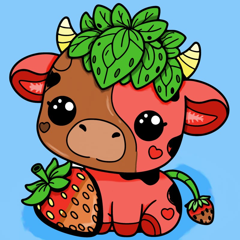 cute strawberry cow