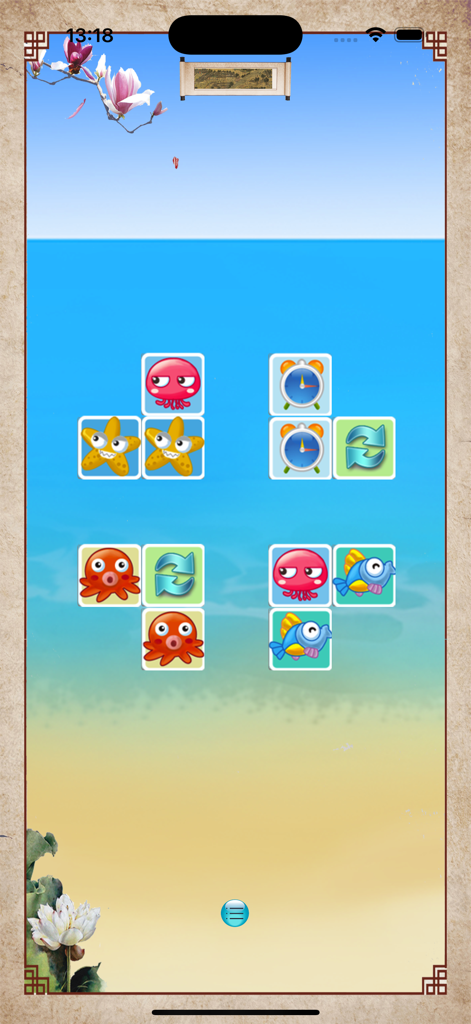 Crystal Link - Crystal Link gameplay showing marine life tile matching with starfish and octopus icons