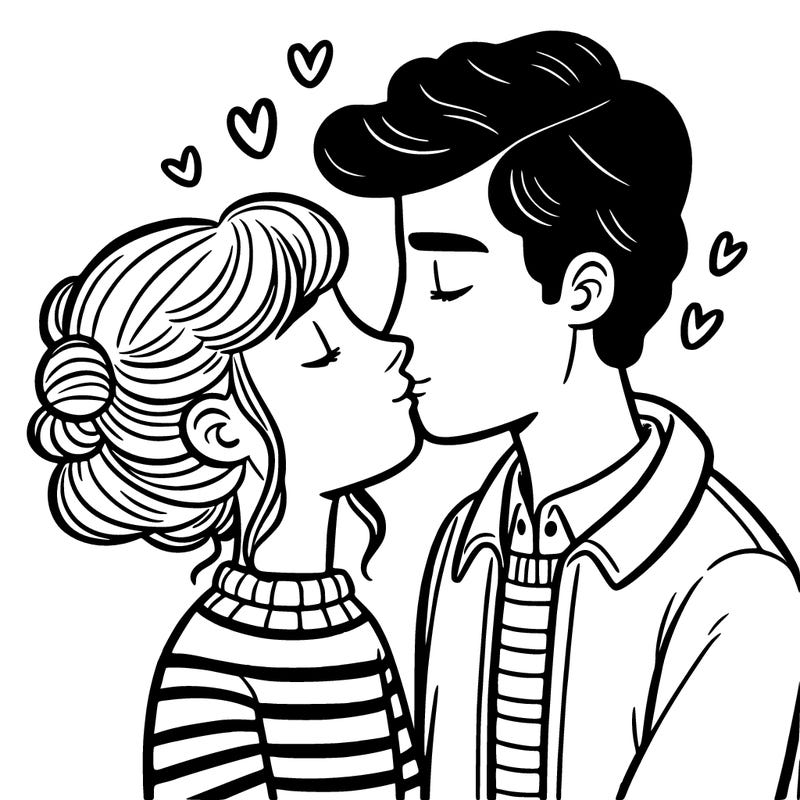 boyfriend and girlfriend kissing