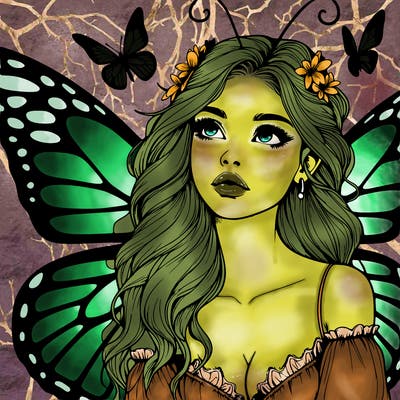 butterfly fairy realistic girl