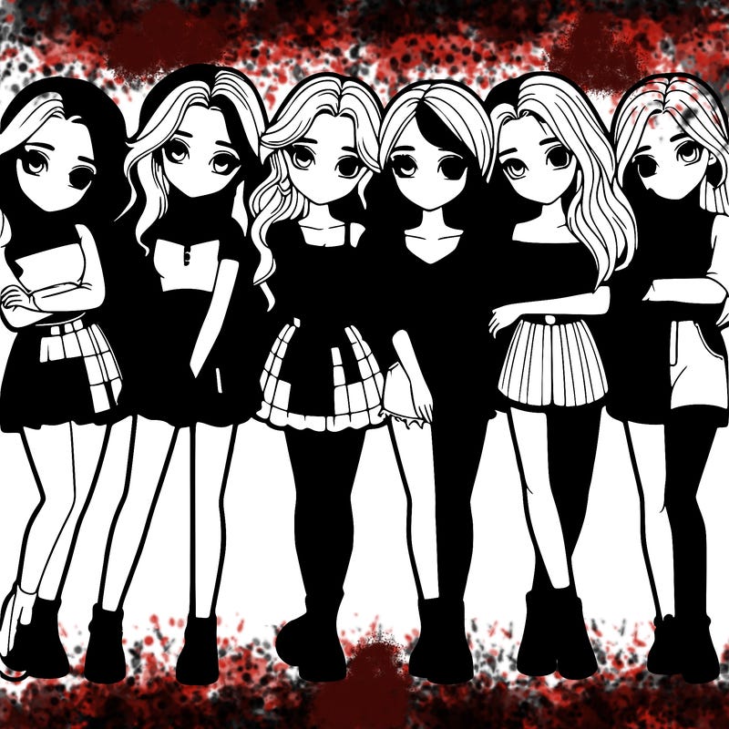 a group of girls realistic