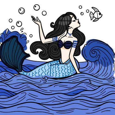 siren in the ocean