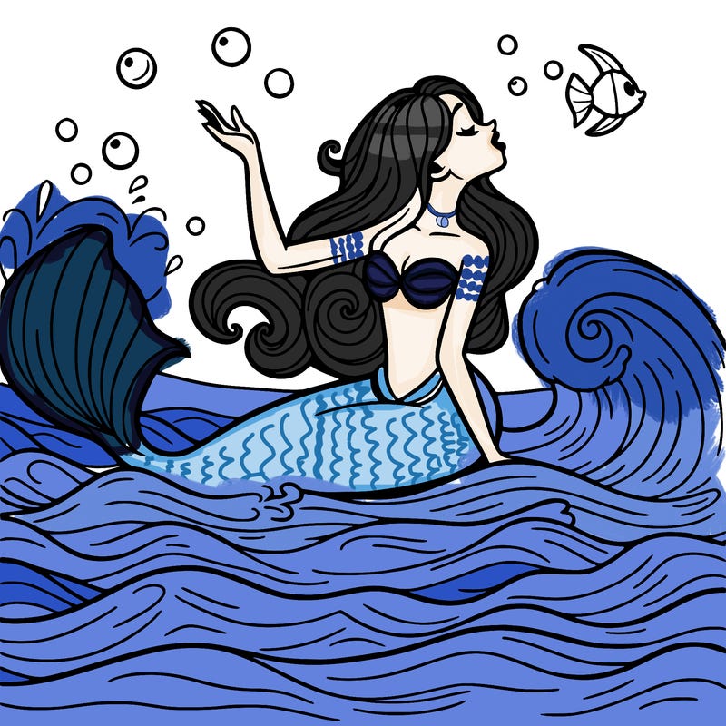 siren in the ocean