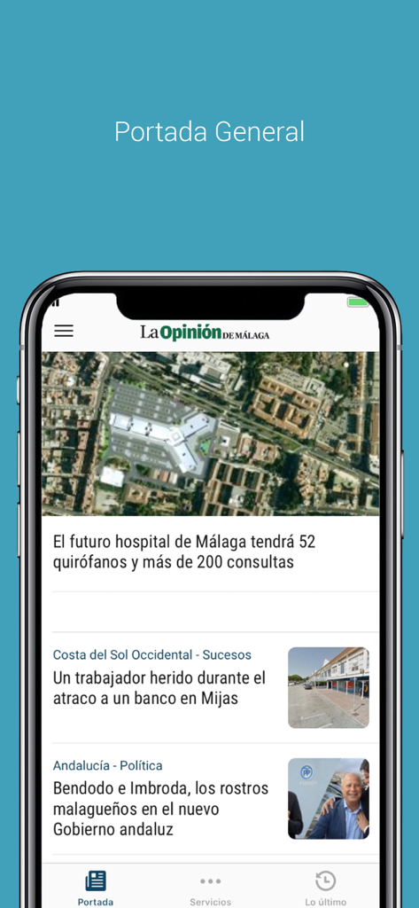La Opinión de Málaga - La schermata principale dell'app di notizie La Opinion de Malaga che mostra titoli e articoli locali