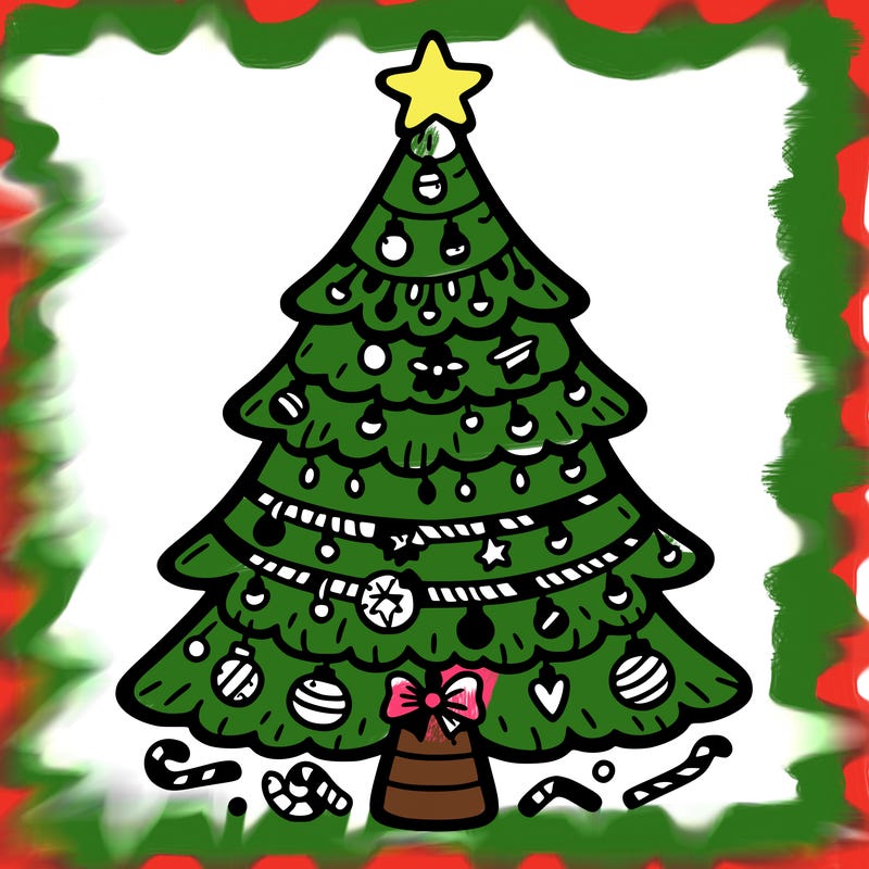 christmas tree with lots of details