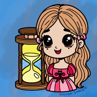 girl with hour glass