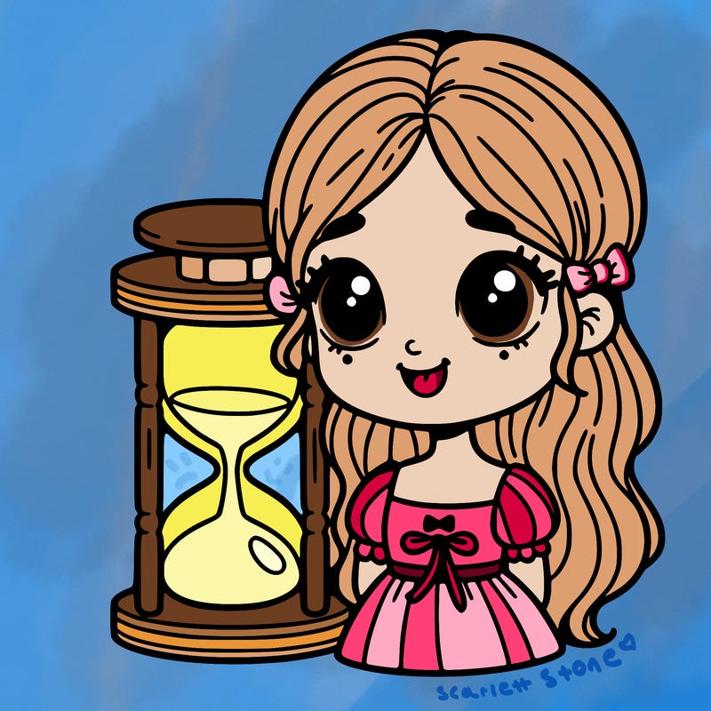 girl with hour glass