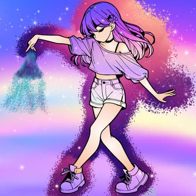 realistic girl danceing